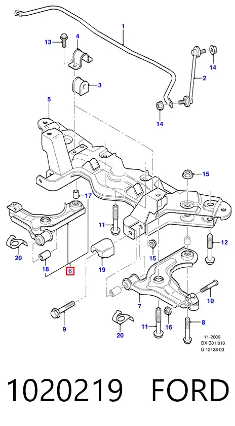 Wahacz zawieszenia przedniego dolny prawy 1020219 Ford