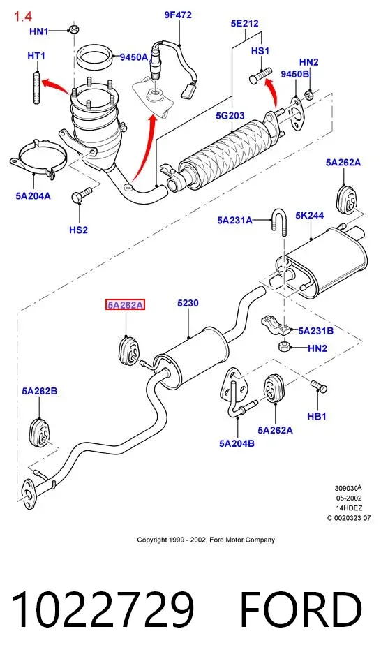 Poduszka mocowania tłumika 1022729 Ford