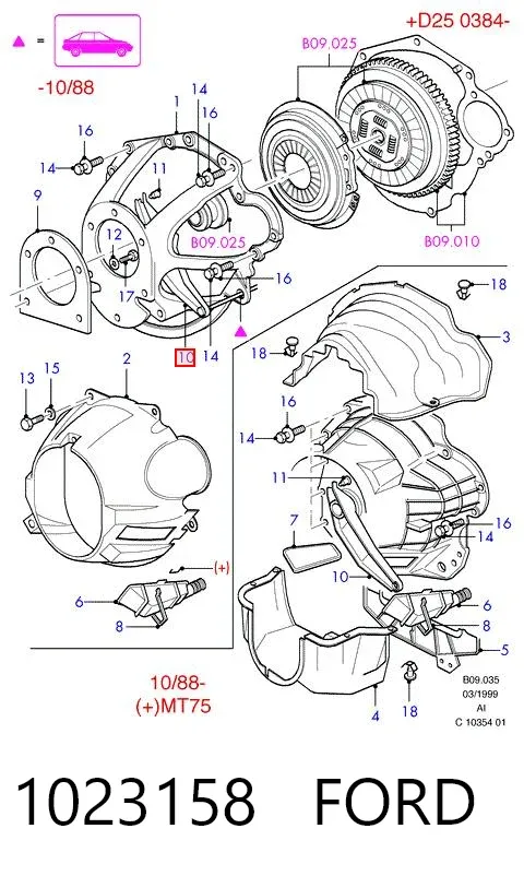 Widełki sprzęgła 1023158 Ford