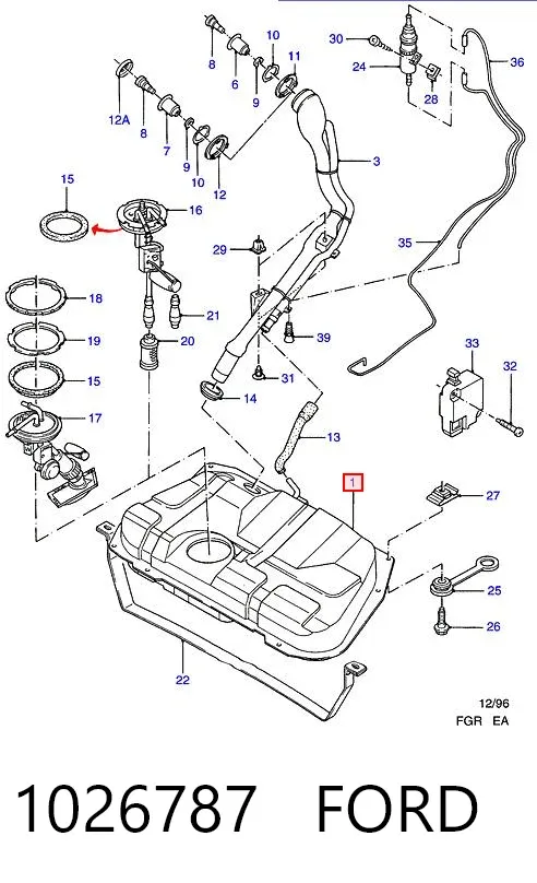 Zbiornik paliwa 1026787 Ford