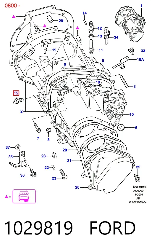 Czujnik włączania światła cofania 1029819 Ford