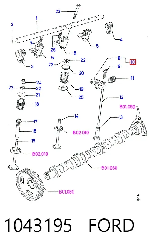 Dźwigienka zaworowa 1043195 Ford
