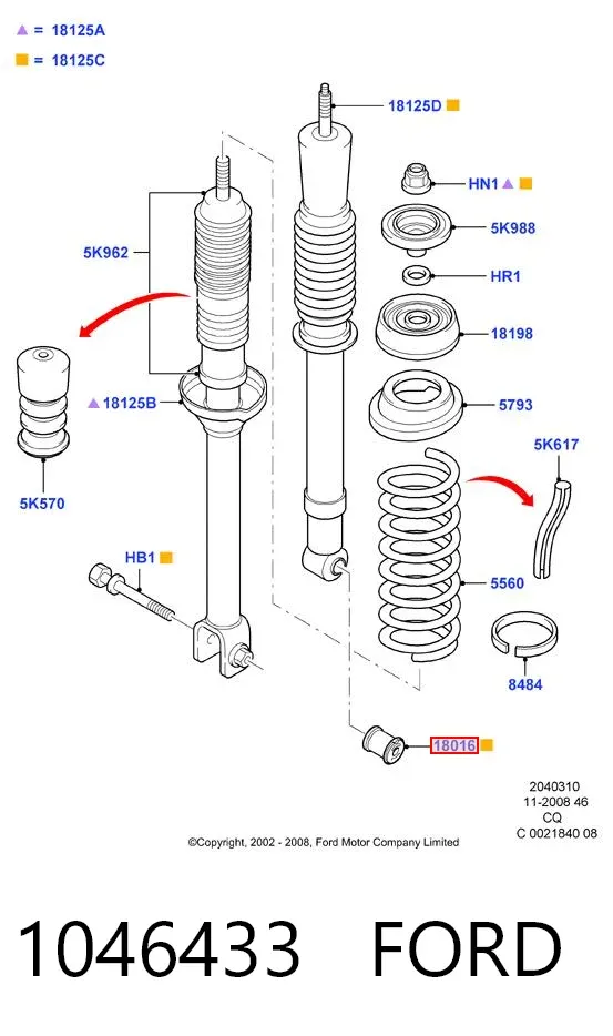 Silentblock tylnej belki 1046433 Ford
