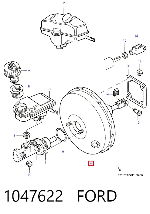 Wzmacniacz próżniowy hamulców 1047622 Ford
