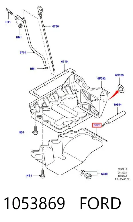 Miska olejowa silnika 1053869 Ford