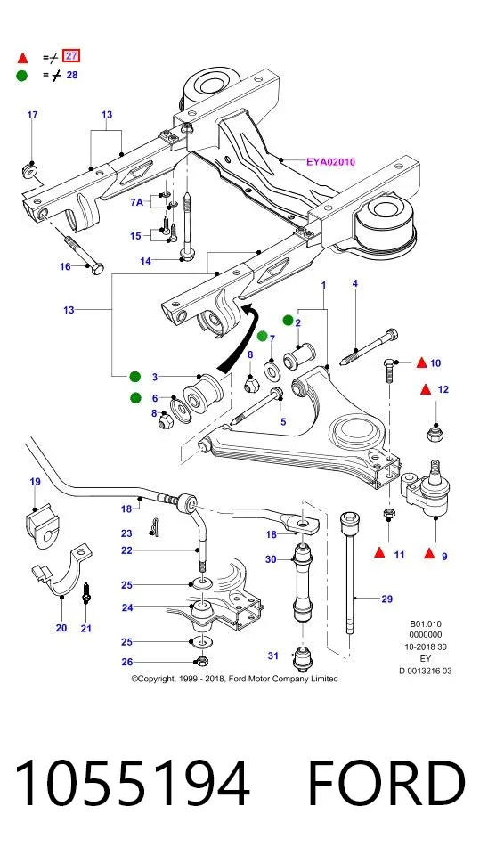 Sworzeń wahacza dolny 1055194 Ford