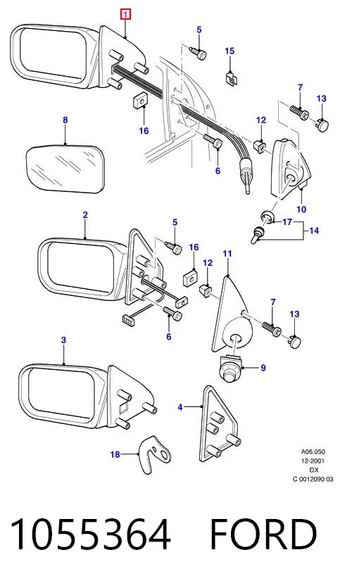Lusterko wsteczne prawe 1055364 Ford