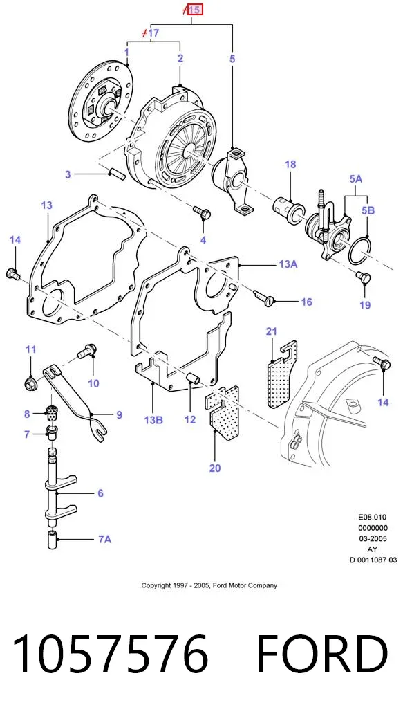 Zestaw sprzęgła (3 części) 1057576 Ford