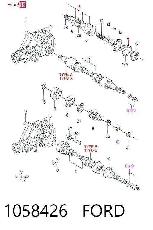Osłona przegubu homokinetycznego półosi przedniej zewnętrzna Ford Sierra II