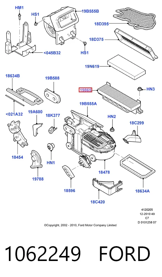 Filtr kabiny 1062249 Ford