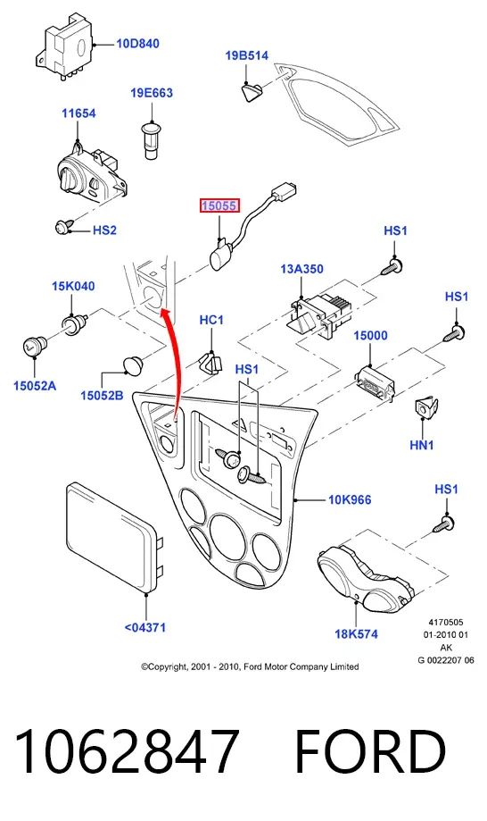 Gniazdo zapalniczki 1062847 Ford