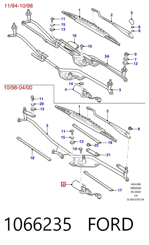 Silniczek wycieraczki szyby przedniej 1066235 Ford