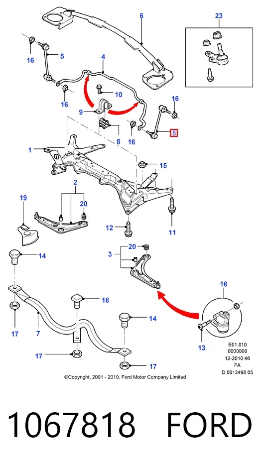 Łącznik stabilizatora przedniego 1067818 Ford