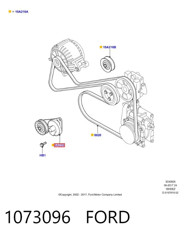 Napinacz paska napędowego 1073096 Ford