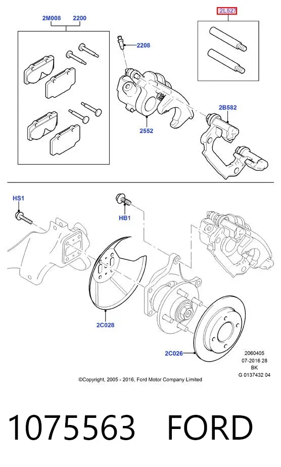Zestaw naprawczy zacisku hamulcowego tylnego 1075563 Ford