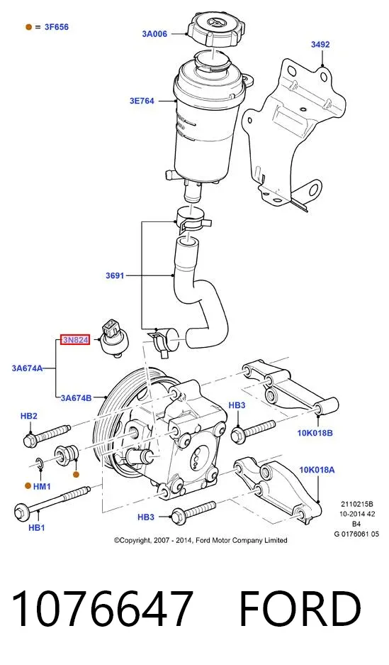 Czujnik pompy wspomagania 1076647 Ford