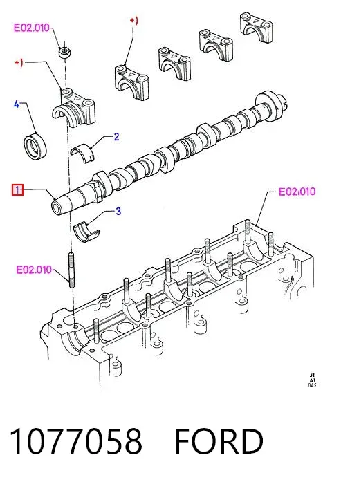 Wał rozrządu silnika 1077058 Ford