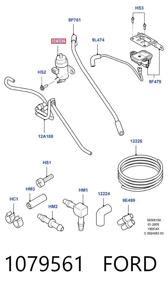 Zawór elektromagnetyczny regulacji klapy EGR 1079561 Ford