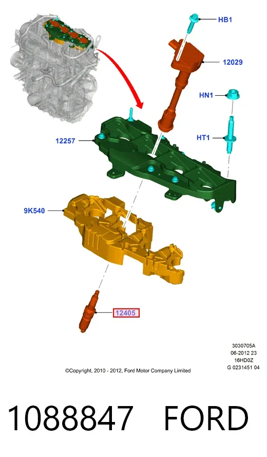 Świeca zapłonowa 1088847 Ford