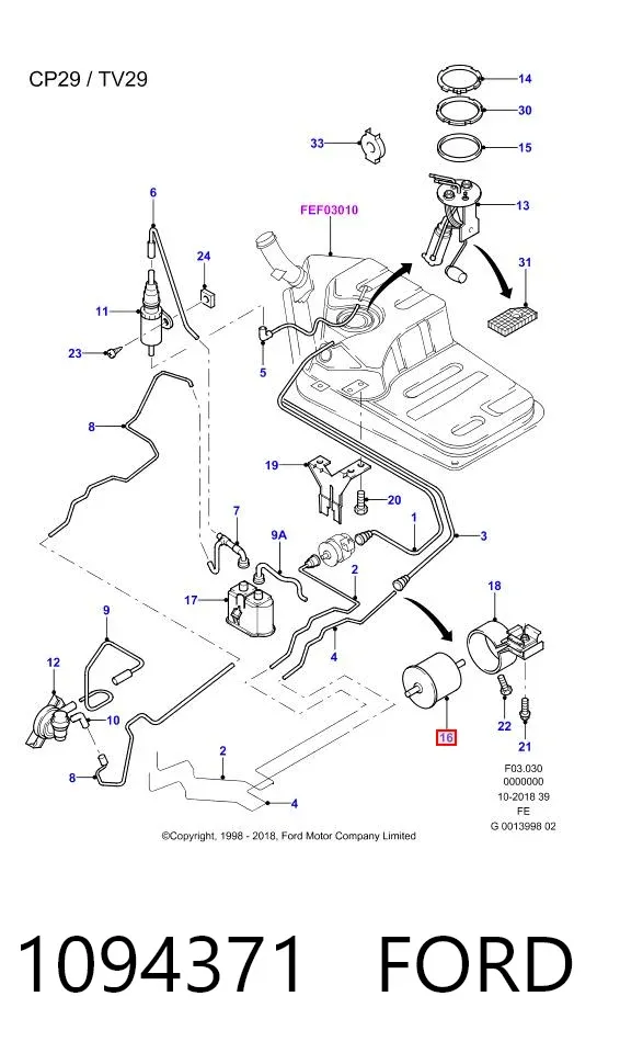 Filtr paliwa 1094371 Ford