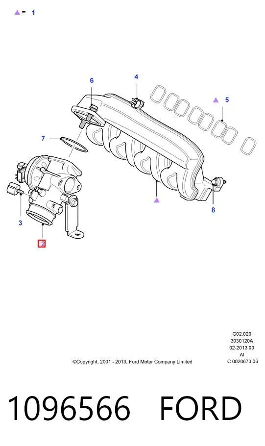 Zawór recyrkulacji spalin EGR 1096566 Ford