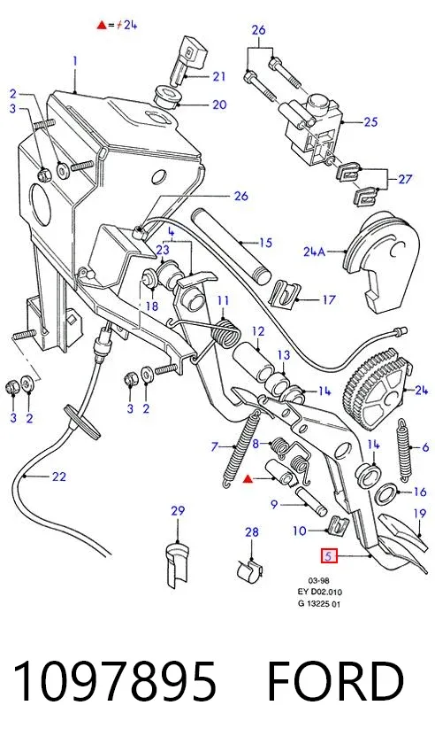 Pedał sprzęgła 1097895 Ford