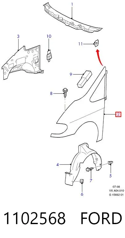 Błotnik przedni prawy Seat Alhambra 7V8, 7V9