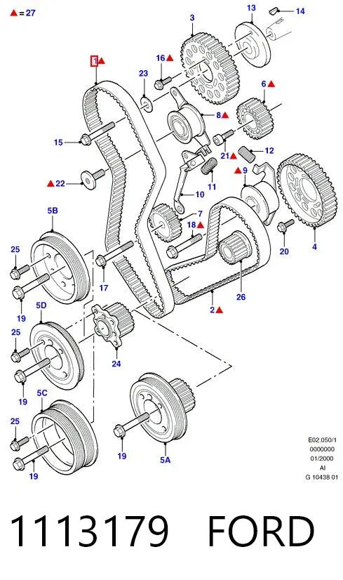 Pasek rozrządu 1113179 Ford