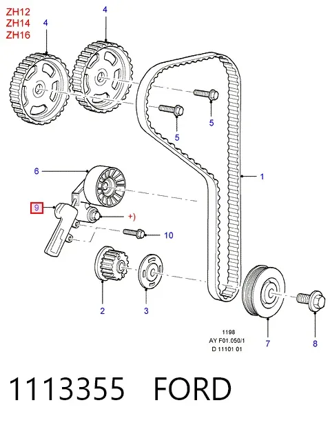 Napinacz paska rozrządu 1113355 Ford