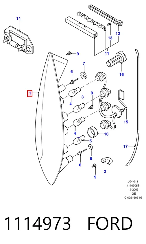 Lampa zespolona tylna lewa Ford Mondeo III