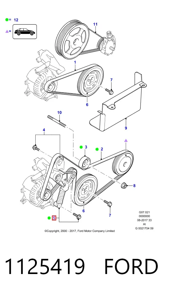Napinacz paska napędowego 1125419 Ford