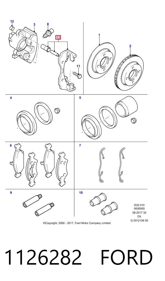 Jarzmo zacisku hamulcowego przedniego 1126282 Ford