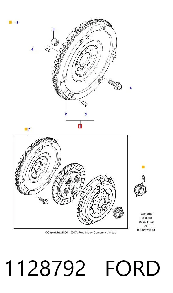 Koło zamachowe silnika 1128792 Ford
