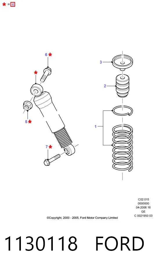 Amortyzator tylny 1130118 Ford