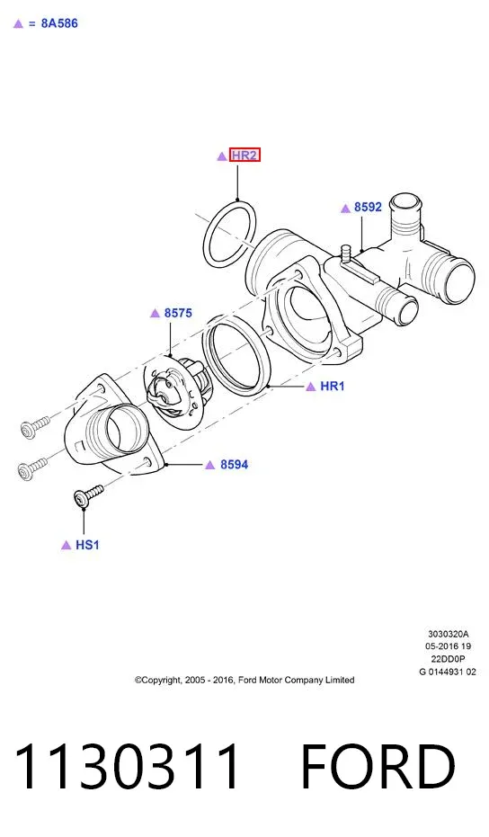 Uszczelka termostatu 1130311 Ford