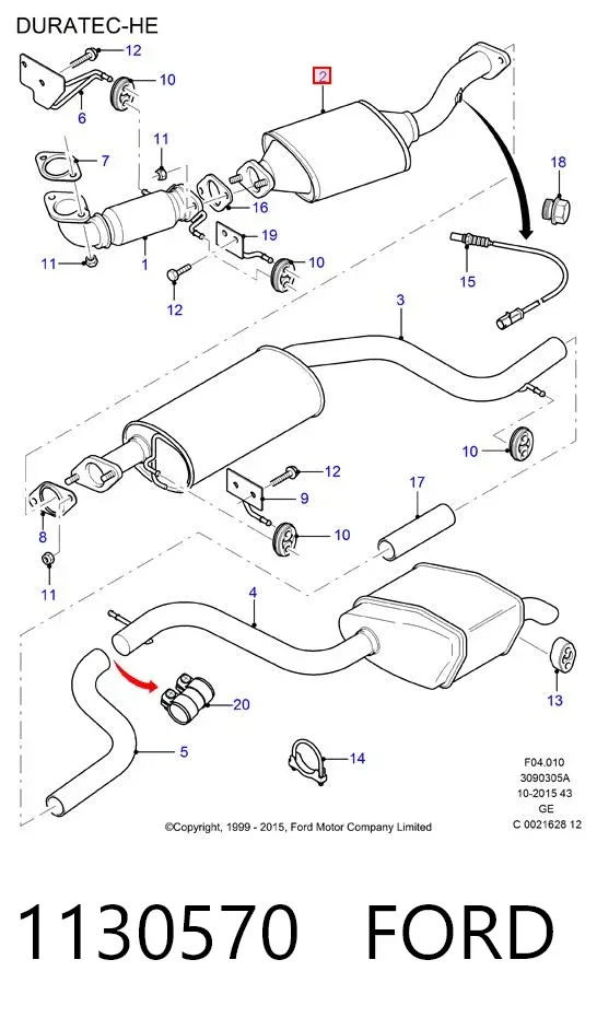 Konwerter-katalizator 1130570 Ford