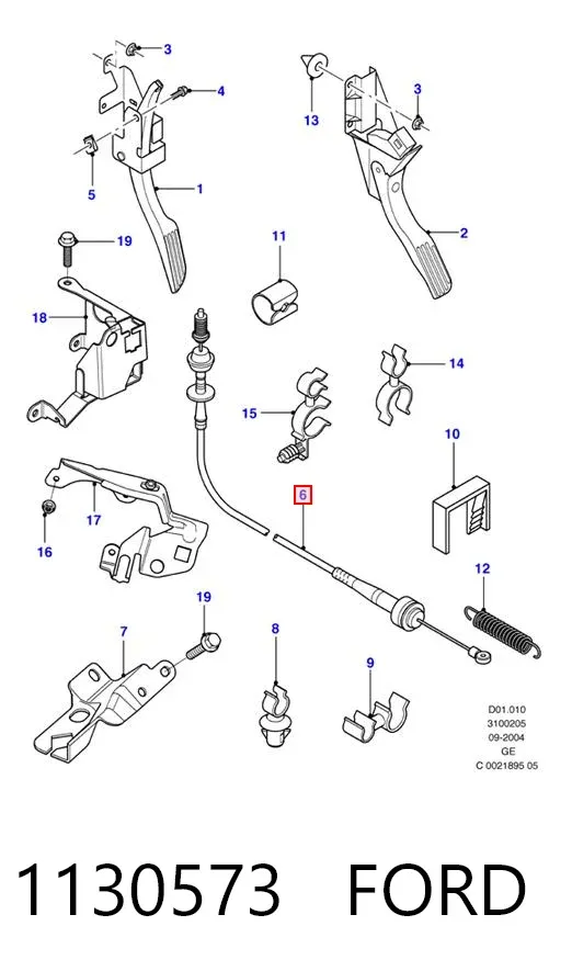 Linka gazu 1130573 Ford