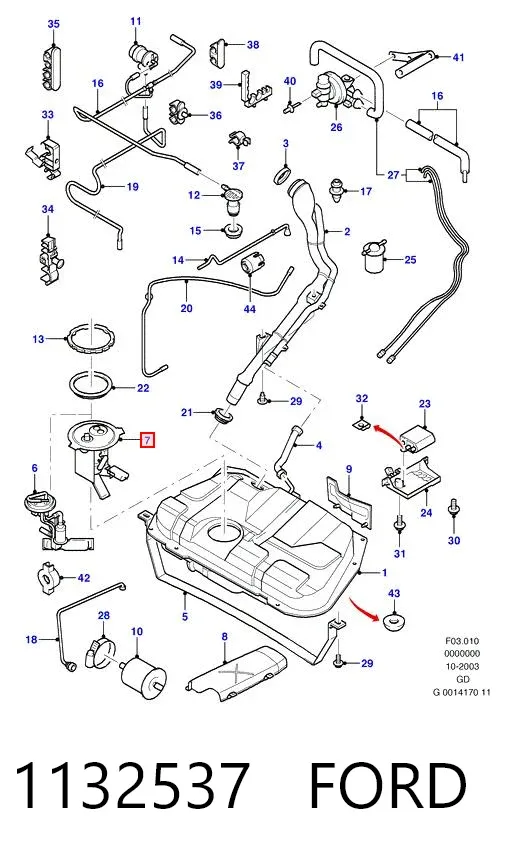 Moduł pompy paliwowej z czujnikiem poziomu paliwa 1132537 Ford