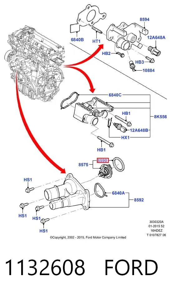 Uszczelka termostatu 1132608 Ford