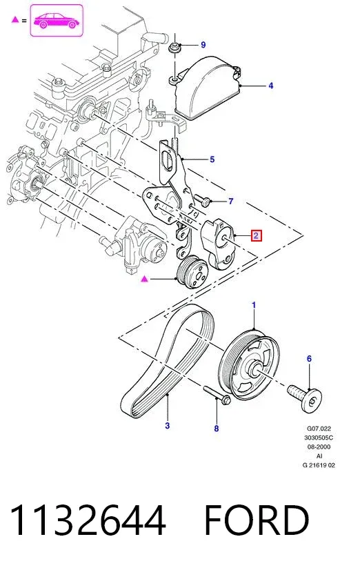 Napinacz paska napędowego 1132644 Ford