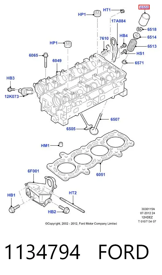Kompensator hydrauliczny (popychacz hydrauliczny), popychacz zaworu 1134794 Ford