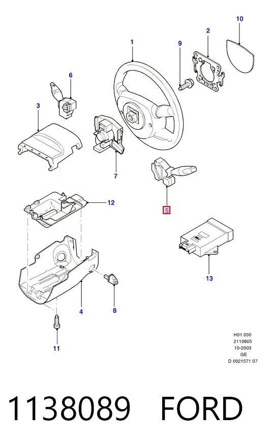 Przełącznik zespolony lewy 1138089 Ford