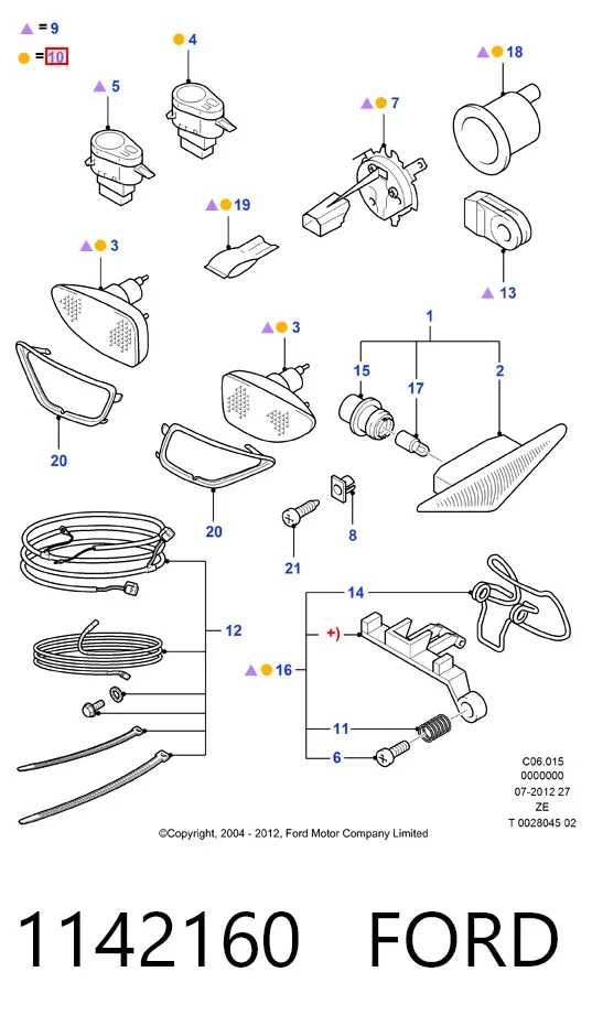 Lampa przeciwmgielna lewa/prawa Ford Focus I