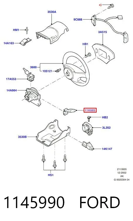 Przełącznik zespolony lewy 1145990 Ford