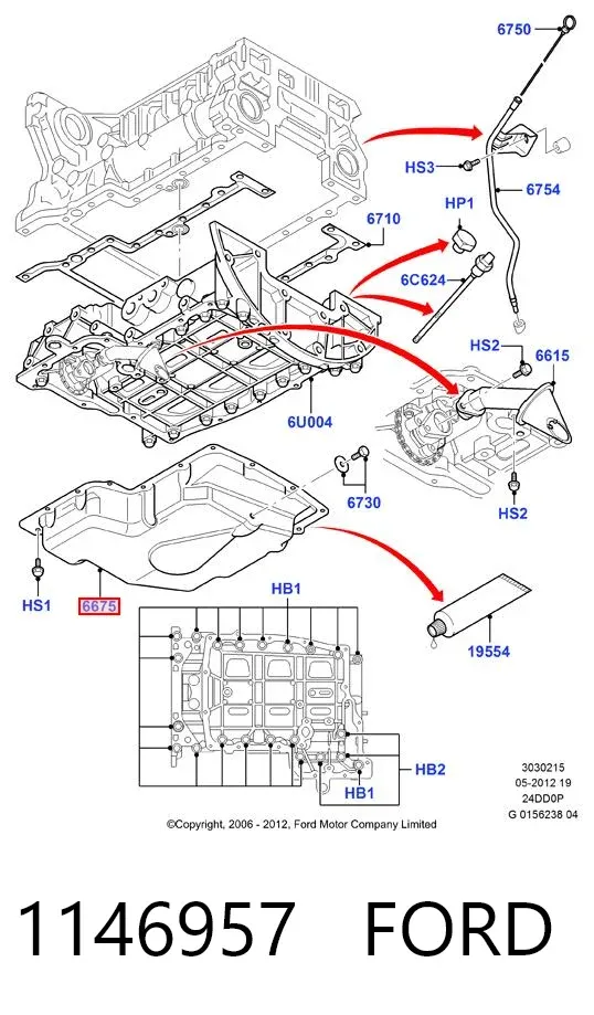 Miska olejowa silnika 1146957 Ford