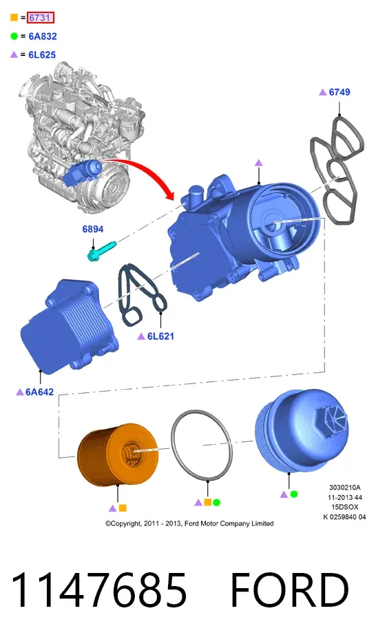 Filtr oleju 1147685 Ford