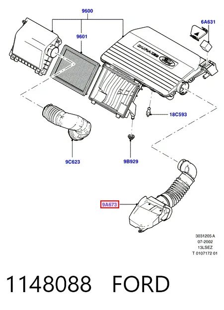 Wlot powietrza do filtra powietrza 1148088 Ford