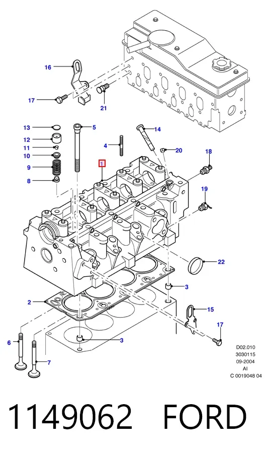 Głowica cylindrów Ford Connect TC7
