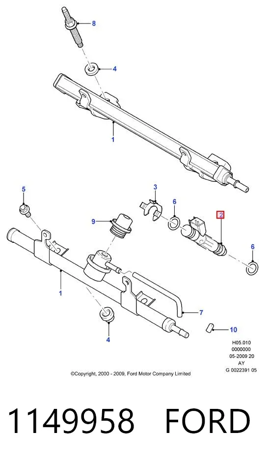 Wtryskiwacz paliwa 1149958 Ford