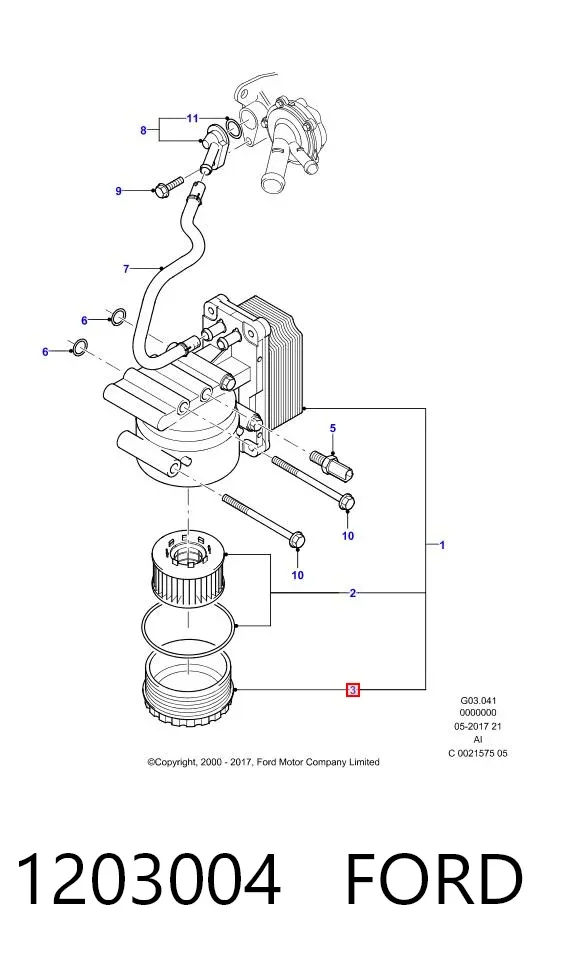 Pokrywa filtra oleju 1203004 Ford